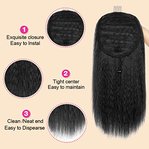 MODSIGHT Yaki Straight Ponytail Extension - 14" Black Drawstring