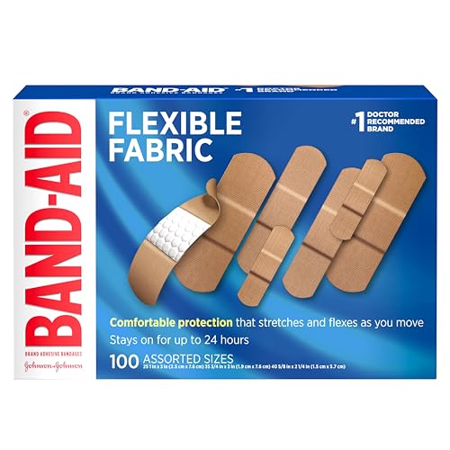 BAND-AID Flexible Fabric Adhesive Bandages - 100 Count Assorted Sizes