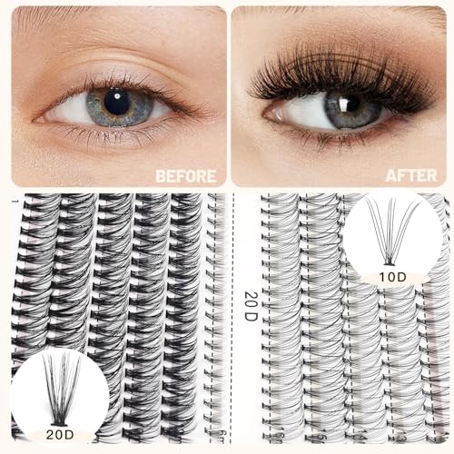 Bodermincer 10D+20D Mix Cluster Lash Extensions 240pcs 12-16mm
