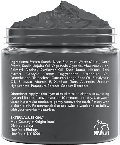 New York Biology Eucalyptus Dead Sea Mud Mask with 3 Silicone Brushes