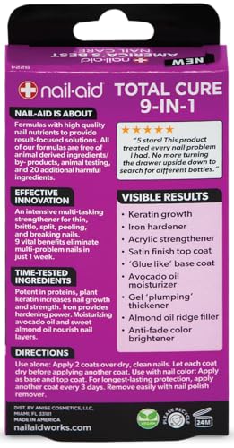 Nail Strengthener & Growth Treatment 9-in-1 Nail Care for Weak Damaged Nails