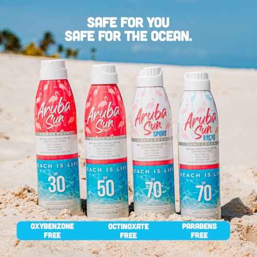 SPF 30 Sunscreen Spray 6oz - Reef Act Compliant no 67 Octinoxate & Oxybenzone Free - Sun Screen Broad Spectrum UVA/UVB - Sunscreen Waterproof and Non-Greasy
