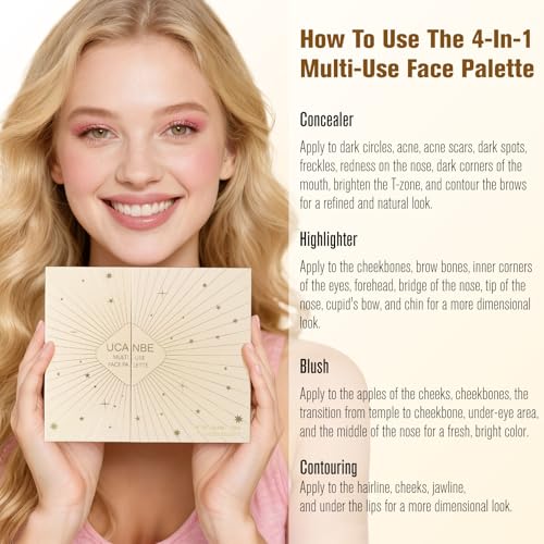 UCANBE 26-Color All-In-One Makeup Palette - Concealer, Contour, Blush & Highlighter