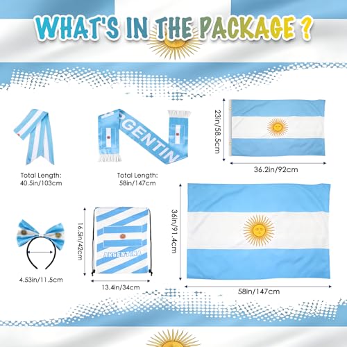 Soccer Fan Cheer Kit - Flag Cape Scarf Headband & Bag