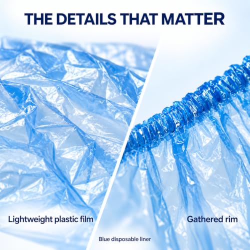 Disposable Pedicure Liners for Feet 48x48 in Blue, 400 Pack - TP Plastic