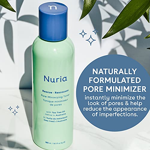 Nuria - Rescue Skin Toner for Face Pore Minimizer, Tea Tree Toner with Pure Witch Hazel Extract, Horsetail and Rosemary, 180mL/6.1 fl oz