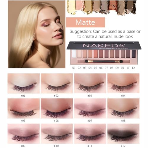12-Color Makeup Kit with Eyeshadow, Foundation, Lipstick & Brushes