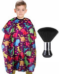 Kids Barber Cape with Neck Duster Brush - Dinosaur