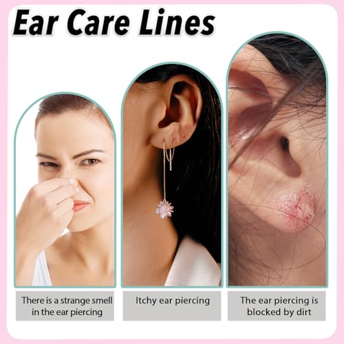 Ear Piercing Cleaner Floss - 300PCS Disposable Cleaning Sticks