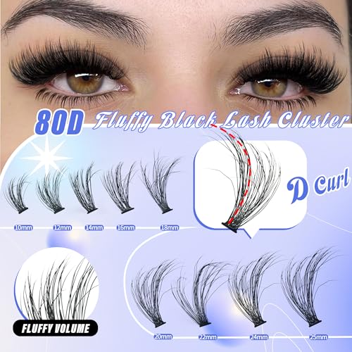 Fluffy D Curl Lash Clusters & Bottom Lashes 294pcs Mix