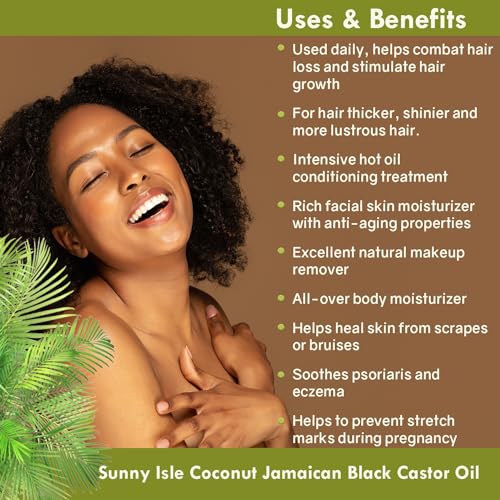 Sunny Isle Jamaican Black Castor Oil & Coconut Oil 4oz - Natural Hair & Skin Moisturizer