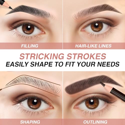BeautyPros Waterproof Eyebrow Pencil Set - 6 Colors