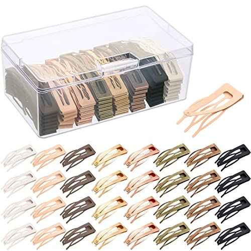 120 Snap Hair Clips - Double Grip Metal Barrettes with Plastic Box, 8 Colors for Women's Hair Styling and Salon Use