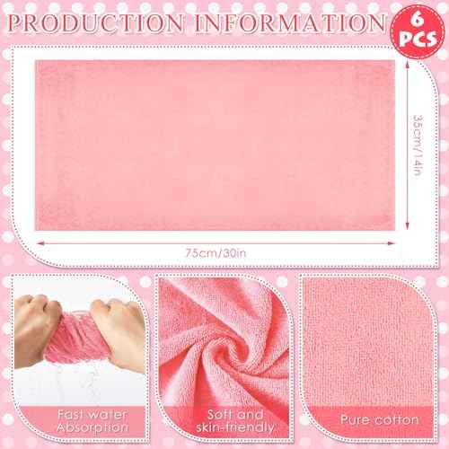 Patelai 6 Sets Kids Foot Spa Kit for Girl 12 x 12 x 4.3 Inch Foot Soaking Tub 14 x 30 Inch Hand Towels Washbasin Towels for Spa Party Sleepover Party Supplies(Pink)