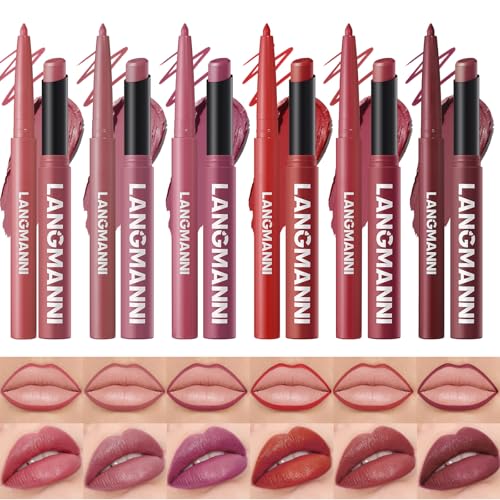 12Pcs Lip Liner & Lipstick Set - 6 Colors, Long-Lasting