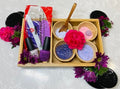 Bamboo Pedicure Spa Tray Set with 4 Bowls & Spoon