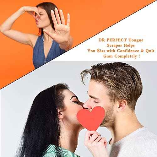 DR PERFECT Soft Tongue Brush Scraper Cleaner Helps Fight Bad Breath Clean Your Tongue Without Hurt Pack Of 4 (Black)