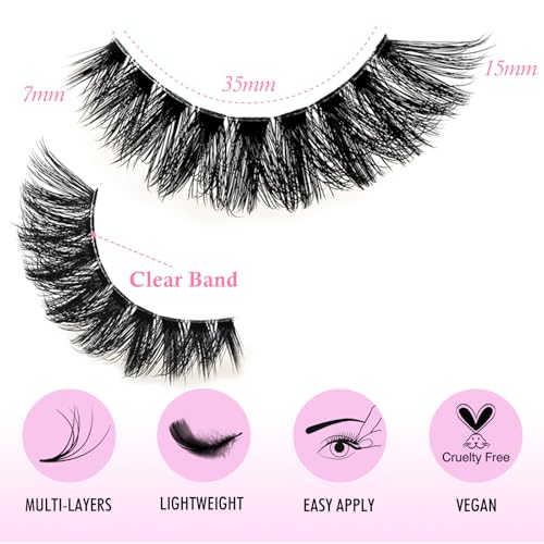 Wispy Cat Eye False Lashes - Natural Volume Faux Mink