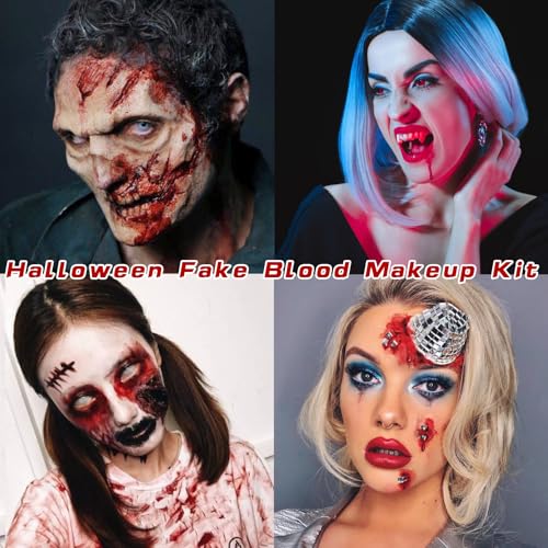 Fake Blood Makeup Kit - 4pc Halloween SFX Set