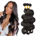 Body Wave Human Hair Bundles 20-24 Inch #1B Natural Color