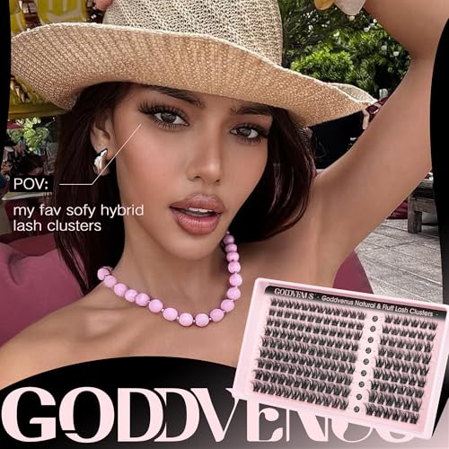 Goddvenus C-Fluff Clusters Wispy D Curl Eyelash Extensions 162pcs Natural Look