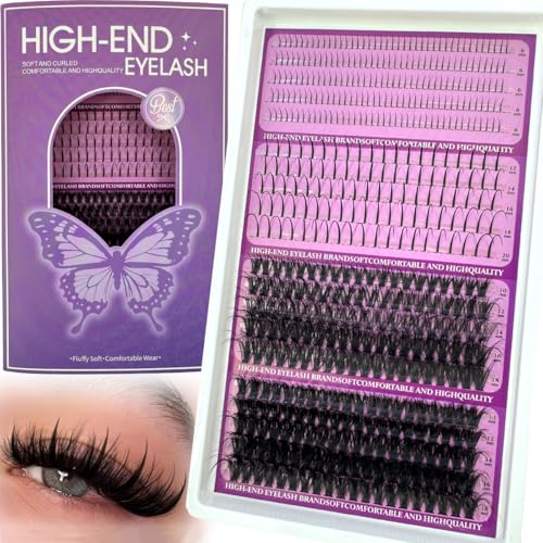 D Curve Lash Clusters Kit - 20 Rows Spiky Eyelash Extensions