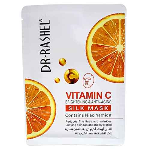Dr Rashel Vitamin C Skin Care Series , Contains Hyaluronic Acid, Anti Aging and Collagen Essence ( Pack Of 5 Piece Set ) + 1 Pcs of Vitamin C Silk Mask