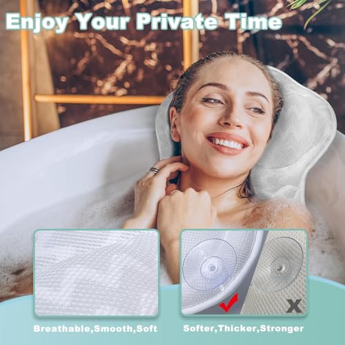 Bath Pillow with Suction Cups - Neck & Back Support