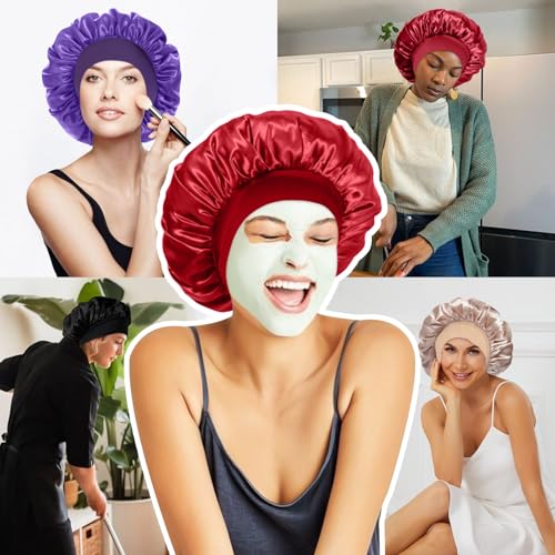 4Pcs Silk Sleep Bonnet for Hair Protection | Satin Bonnet Set