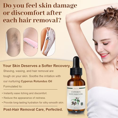 Joanssore Organic Cyperus Rotundus Hair Removal Oil - Reduce Ingrown & Regrowth, 2 Fl Oz