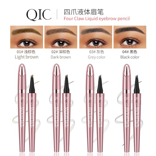 KCTAN Microblade Eyebrow Pen - Waterproof, Long-Lasting Liquid Brow Pencil with 4 Shades