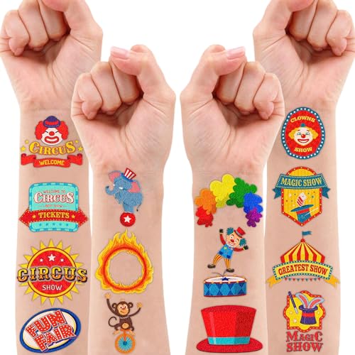 96 Pcs Carnival Temporary Tattoos - Waterproof Kids Party Favors