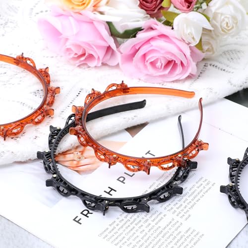 4-Piece Headband with Clips – Adjustable Hair Styling Tool