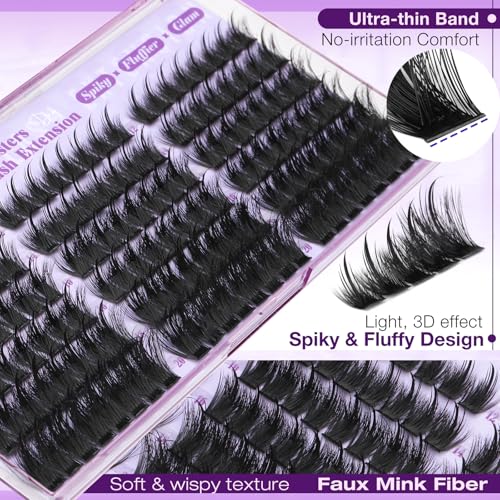 Yawamica Manga Lash Clusters - Spiky 3D Fluffy Lashes 12-20mm