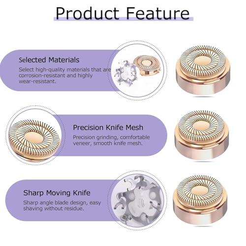 Gen 2 Replacement Heads for Flawless Facial Hair Remover, Shaver Pro Replacement Blades Heads Compatible with Finishing Touch Flawless Hair Removal for Woman Face,As Seen on TV.(6 Pack)