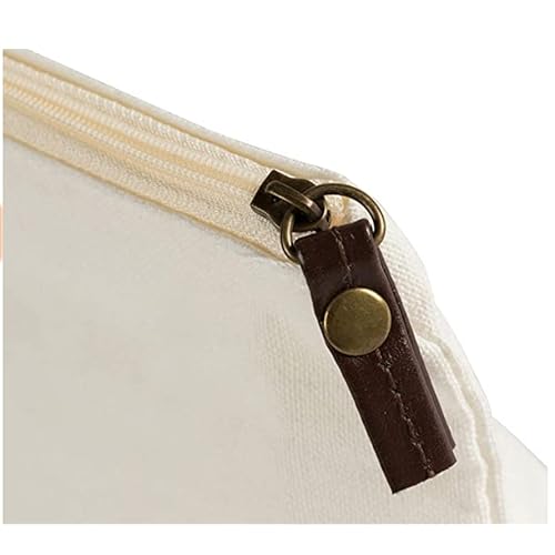 Juvale Canvas Makeup Bag - 6 Pack, 11.75 x 5.5 In, White Cotton - Travel Cosmetic & Toiletry Pouches with Zipper - Blank DIY Canvas Pouches for Crafting & Bridesmaid Gifts
