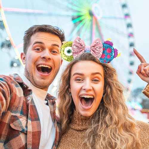 MADO Mike James mouse ears headband for women adults kids,Park mini ears headbands for women kids girls (monster-a)