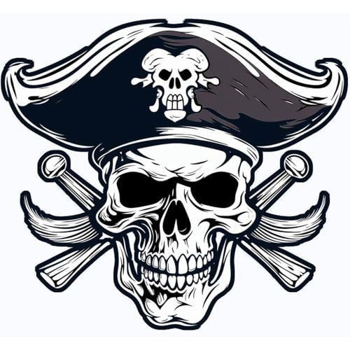 6 Sheet Temporary Tattoos Skull & Crossbones Pirate