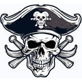 6 Sheet Temporary Tattoos Skull & Crossbones Pirate