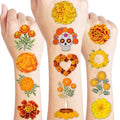 100 PCS Marigold Flower Temporary Tattoos | Day of Dead