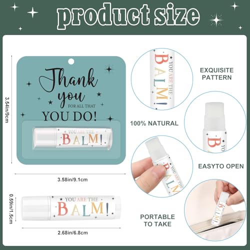 30 Pcs Thank You Gifts Lip Balm Bulk Teacher Staff Team Employee Appreciation Gifts You're the Balm Inspirational Lip Care with Cards for Team Coworker Teacher Volunteer Nurse Adult