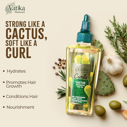 Vatika Naturals Curls Cactus Hair Oil for Curly Hair - Nourishing 100ml
