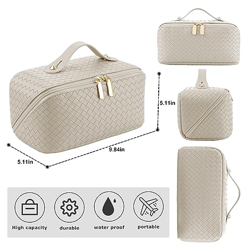 Large Capacity Travel Makeup Bag with Dividers | Waterproof