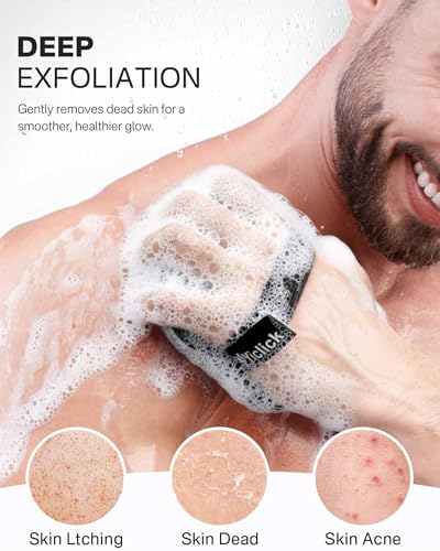 Yiclick Exfoliating Body Scrubber 2-Pack with Handle