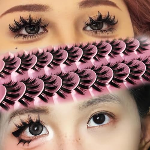 10 Pairs 6D Silk Lashes - Fluffy 3D Mink Eyelashes Handmade
