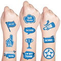 Y&C TENCOB Blue Team Spirit Tattoos Temporary -100Pcs 20 Styles | Go Team Tattoos School Spirit Stickers for Classroom Cheerleading Football Basketball Baseball Sports Games (Blue)