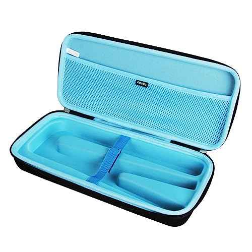 adada Hard Travel Case for BaBylissPRO Nano Titanium Ultra Thin Straightening Iron (Black+Blue)