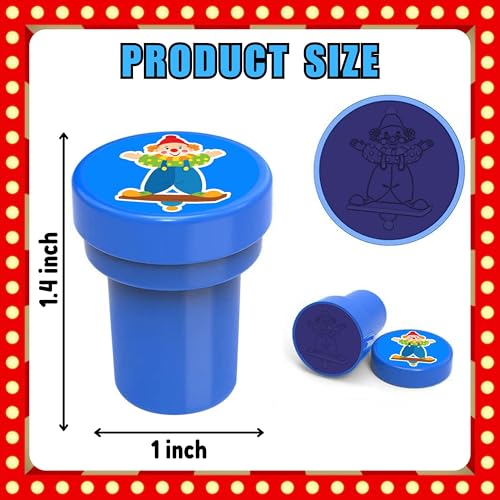 36PCS Carnival Party Favors - 24PCS Temporary Tattoos & 12PCS Stamps - Ideal Circus Clown Themed Birthday Card Decorations Supplies Goodie Bag Cute Rewards for Boys Girls Classroom Gifts Prizes