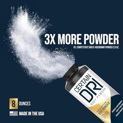 Talc-Free Body Powder for Sweat & Odor Control, 8 oz