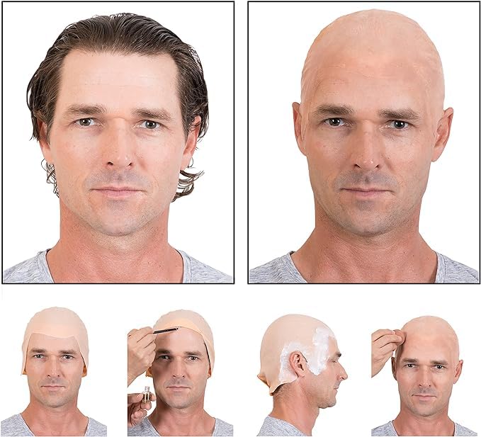Kangaroo Latex Bald Cap for Adults – Realistic Beige